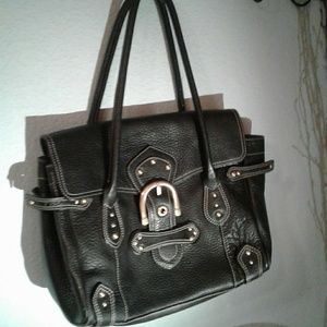 maxx new york black leather tote